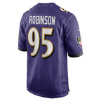 B.Ravens #95 Tavius Robinson Purple MWATKINS Team Game Jersey