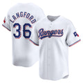Texas Rangers #36 Wyatt Langford White MWATKINS Home Limited Player Jersey