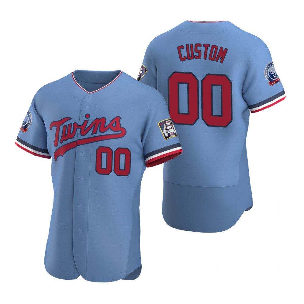 Custom Minnesota Twins Light Blue MWATKINS Stitched Flex Base Jersey