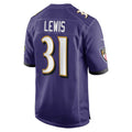 B.Ravens #31 Jamal Lewis Purple MWATKINS Retired Player Game Jersey
