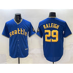 Seattle Mariners #29 Cal Raleigh Royal MWATKINS City Connect Cool Base Stitched Jersey