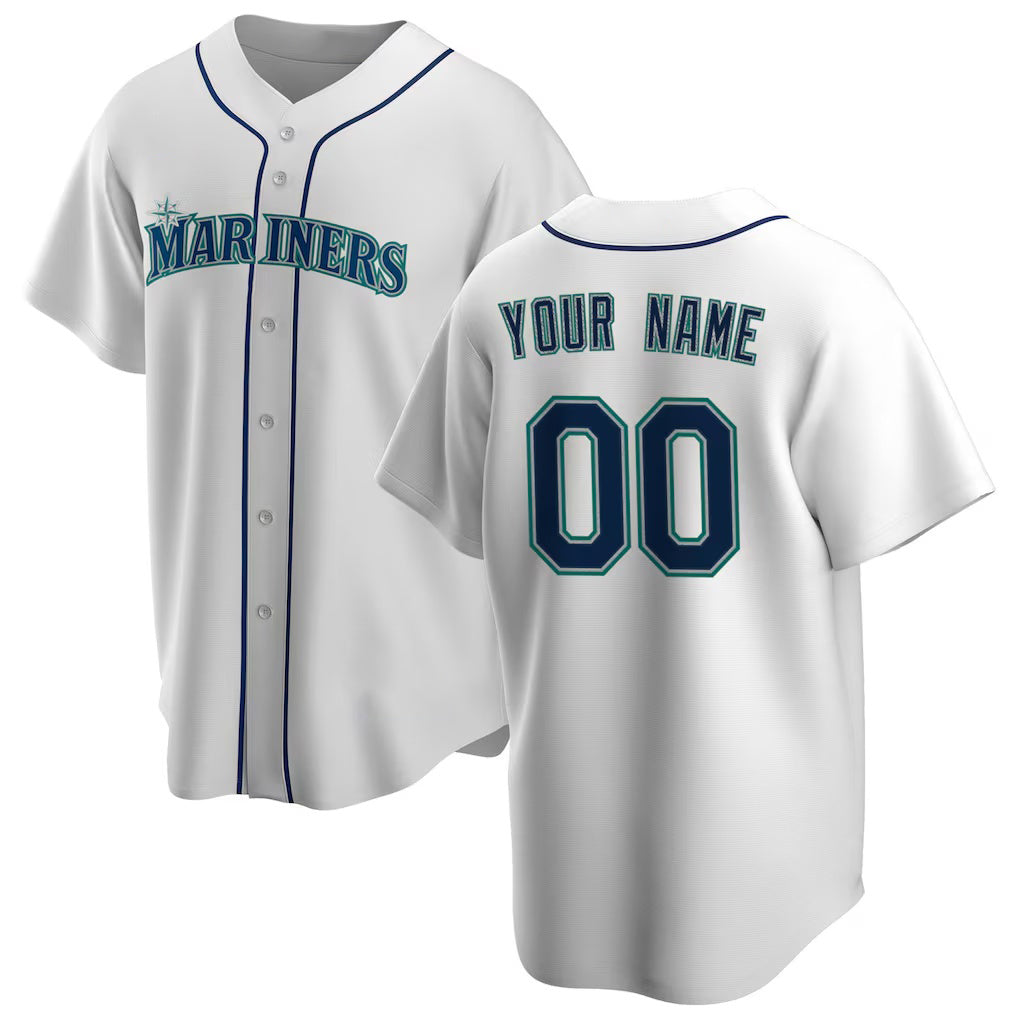 Custom Seattle Mariners White MWATKINS Home Replica Jersey