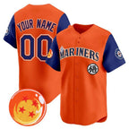 Custom Seattle Mariners x Dragon Ball Royal Orange MWATKINS Vapor Premier Limited Jersey - All Stitched