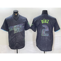 Tampa Bay Rays #2 Yandy Diaz Charcoal MWATKINS 2024 City Connect Limited Stitched Jersey