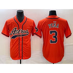Houston Astros #3 Jeremy Pena Orange With MWATKINS Patch Cool Base Stitched Jersey