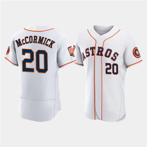 Houston Astros #20 Chas McCormick White MWATKINS 60th Anniversary Flex Base Stitched Jersey