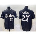 Chicago Cubs #27 Seiya Suzuki Black MWATKINS 'Gothic North Side Edition' Vapor Premier Limited Stitched Jersey