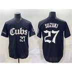 Chicago Cubs #27 Seiya Suzuki Black MWATKINS 'Gothic North Side Edition' Vapor Premier Limited Stitched Jersey