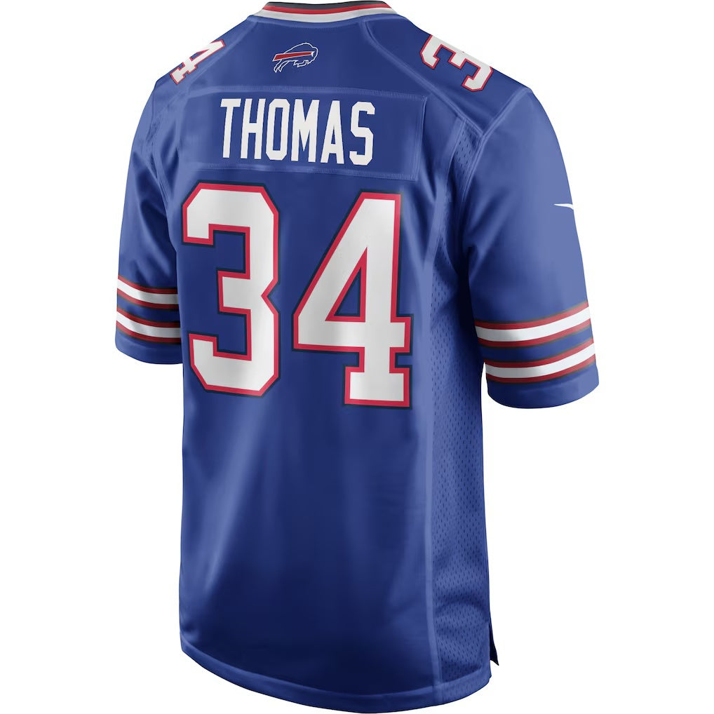B.Bills #34 Thurman Thomas Royal MWATKINS Game Retired Player Jersey