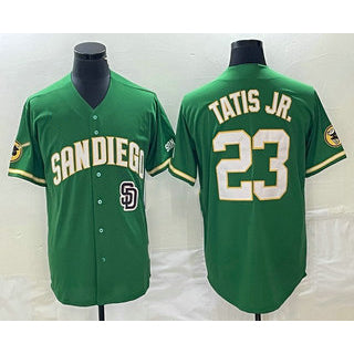 San Diego Padres #23 Fernando Tatis Jr Green MWATKINS Cool Base Stitched Jersey 2