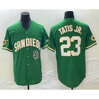 San Diego Padres #23 Fernando Tatis Jr Green MWATKINS Cool Base Stitched Jersey 2