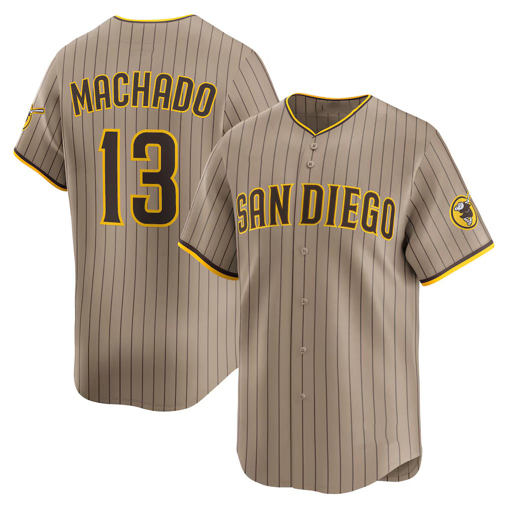 San Diego Padres #13 Manny Machado Khaki MWATKINS Alternate Limited Player Jersey