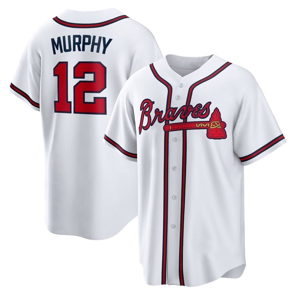 Atlanta Braves #12 Sean Murphy White MWATKINS Replica Player Jersey