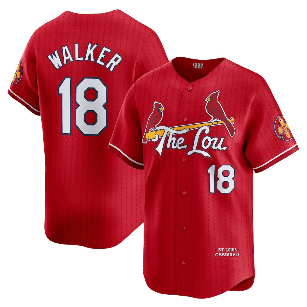 St. Louis Cardinals #18 Jordan Walker Red MWATKINS City Connect Limited Player Jersey