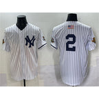 New York Yankees #2 Derek Jeter White MWATKINS Strip World Series Limited Stitched Jersey