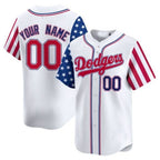 Custom Los Angeles Dodgers White 2024 Independence Day Vapor Premier Limited Jersey V2 ¨C All Stitched-White MWATKINS