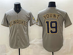 Milwaukee Brewers #19 Robin Yount Grey MWATKINS Home Limited Stitched Jersey