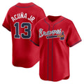 Atlanta Braves #13 MWATKINSld Acu?a Jr. Red MWATKINS Alternate Limited Player Jersey