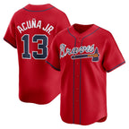 Atlanta Braves #13 MWATKINSld Acu?a Jr. Red MWATKINS Alternate Limited Player Jersey
