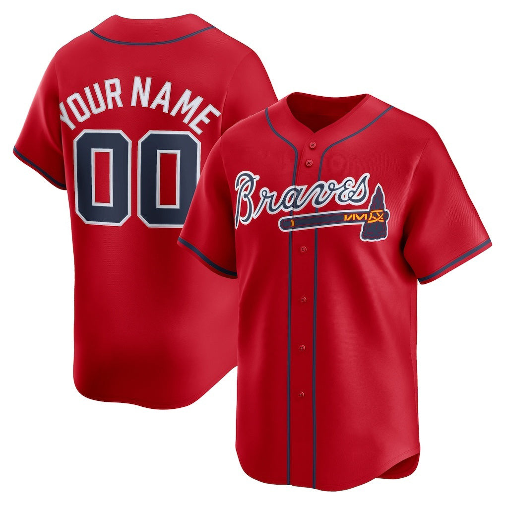 Custom Atlanta Braves Red MWATKINS Alternate Limited Jersey