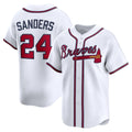 Atlanta Braves #24 Deion Sanders White MWATKINS Limited Player Jersey