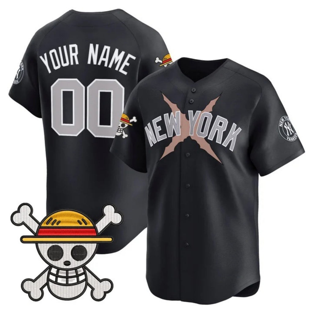 Custom New York Yankees x One Piece Navy MWATKINS Vapor Premier Limited Jersey - Stitched