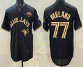 Toronto Blue Jays #77 Louis Varland Black Gold MWATKINS 2025 American League Champions Limited Jersey