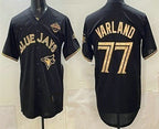 Toronto Blue Jays #77 Louis Varland Black Gold MWATKINS 2025 American League Champions Limited Jersey