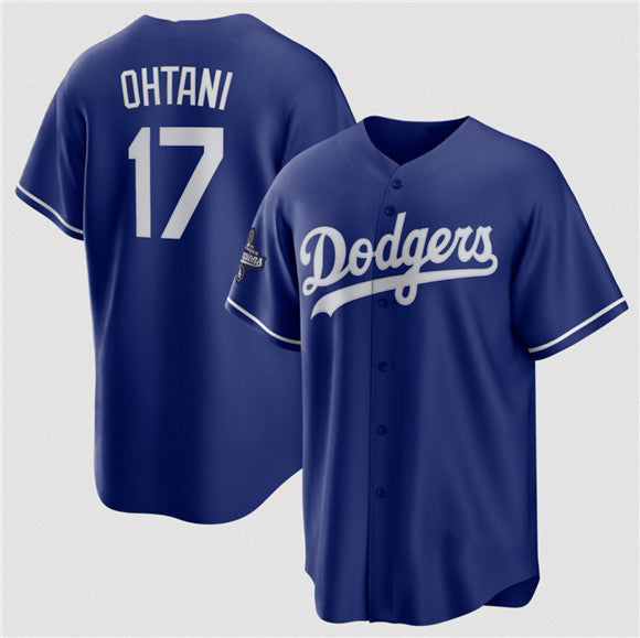 Los Angeles Dodgers #17 Shohei Ohtani Blue MWATKINS 2025 World Series Champions Stitched Jersey