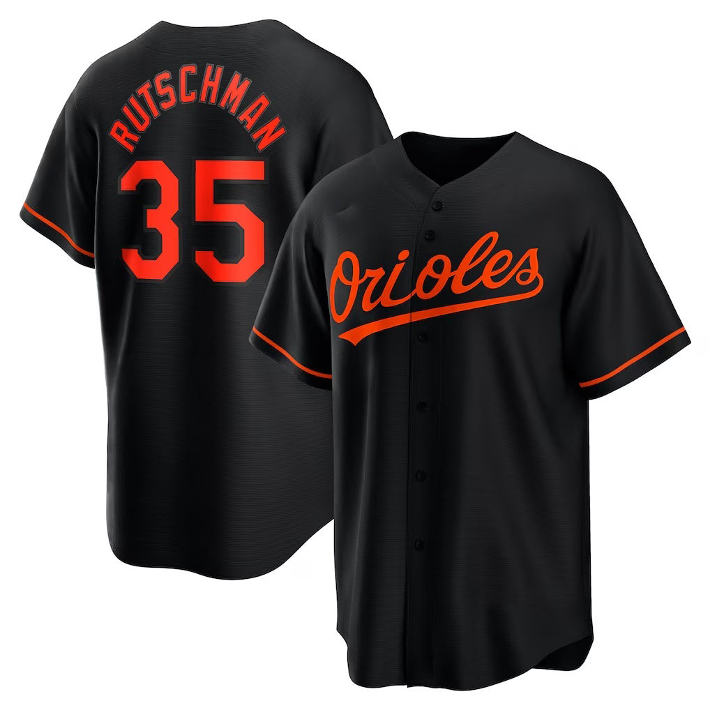 Baltimore Orioles #35 Adley Rutschman Black MWATKINS Alternate Replica Player Jersey