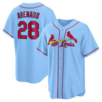 St. Louis Cardinals #28 Nolan Arenado Light Blue MWATKINS Alternate Official Replica Player Jersey
