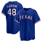 Texas Rangers #48 Jacob deGrom Royal MWATKINS Cool Base Stitched Jersey