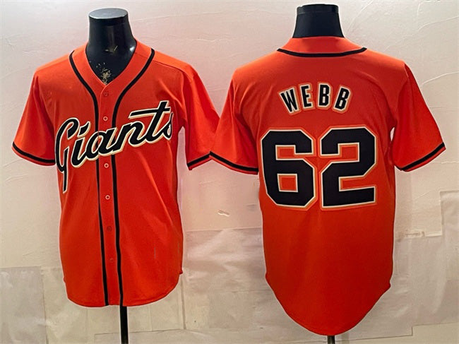 San Francisco Giants #62 Logan Webb Orange MWATKINS Cool Base Stitched Jersey