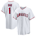 Los Angeles Angels #1 Dad White MWATKINS Home Replica Jersey