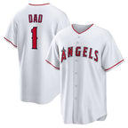 Los Angeles Angels #1 Dad White MWATKINS Home Replica Jersey