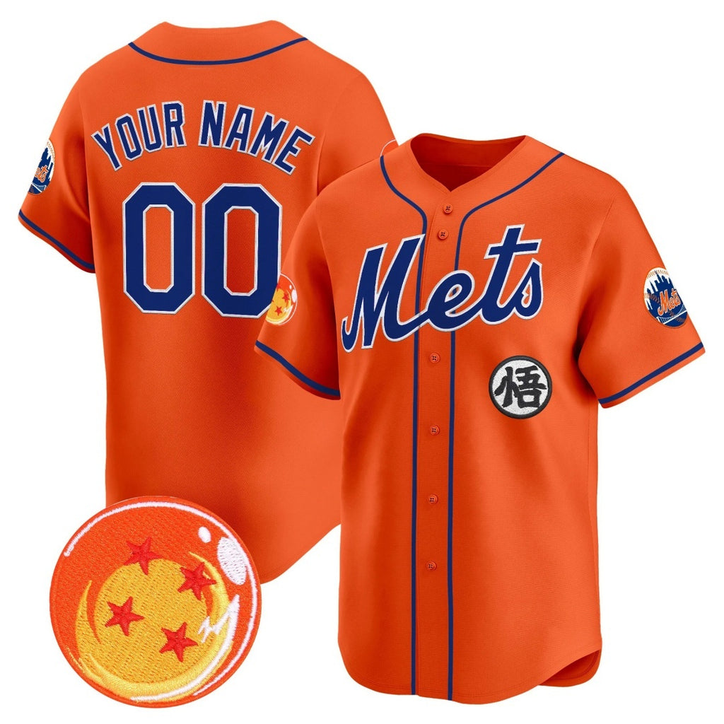 Custom New York Mets x Dragon Ball Orange MWATKINS Vapor Premier Limited Jersey - All Stitched