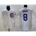 Chicago Cubs #8 Ian Happ White MWATKINS Cool Base Stitched Jersey