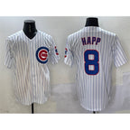 Chicago Cubs #8 Ian Happ White MWATKINS Cool Base Stitched Jersey