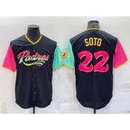 San Diego Padres #22 Juan Soto Black MWATKINS 2022 City Connect Cool Base Stitched Jersey