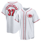 Cincinnati Reds #37 Tyler Stephenson White MWATKINS Home Replica Jersey