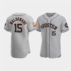 Houston Astros #15 Mart¨ªn Maldonado Gray MWATKINS 60th Anniversary Flex Base Stitched Jersey