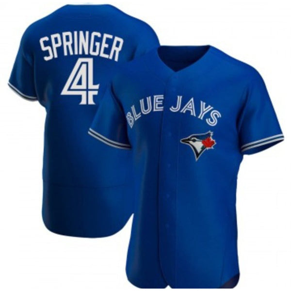 Toronto Blue Jays #4 George Springer Royal MWATKINS Flex Base Stitched Jersey