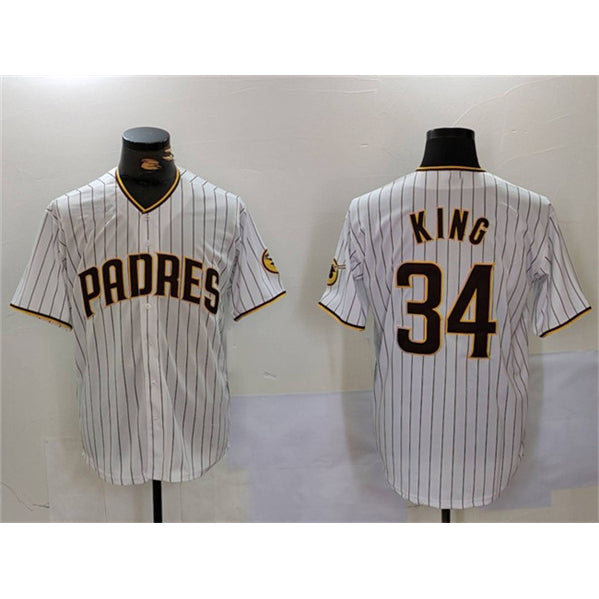 San Diego Padres #34 Michael King White MWATKINS Cool Base Stitched Jersey