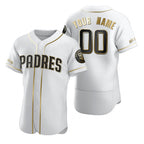 Custom San Diego Padres White MWATKINS Stitched Flex Base Golden Edition Jersey