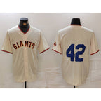 San Francisco Giants #42 Jackie Robinson Cream MWATKINS Limited Stitched Cool Base Jersey