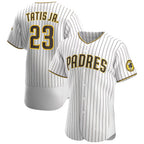San Diego Padres #23 Fernando Tat¨ªs Jr. White-Brown MWATKINS Home Authentic Player Jersey