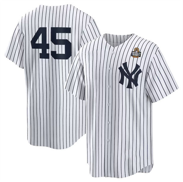 New York Yankees #45 Gerrit Cole White MWATKINS 2024 World Series Cool Base Stitched Jersey