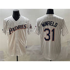 San Diego Padres #31 Dave Winfield White MWATKINS Throwback With Patch Cool Base Stitched Jersey