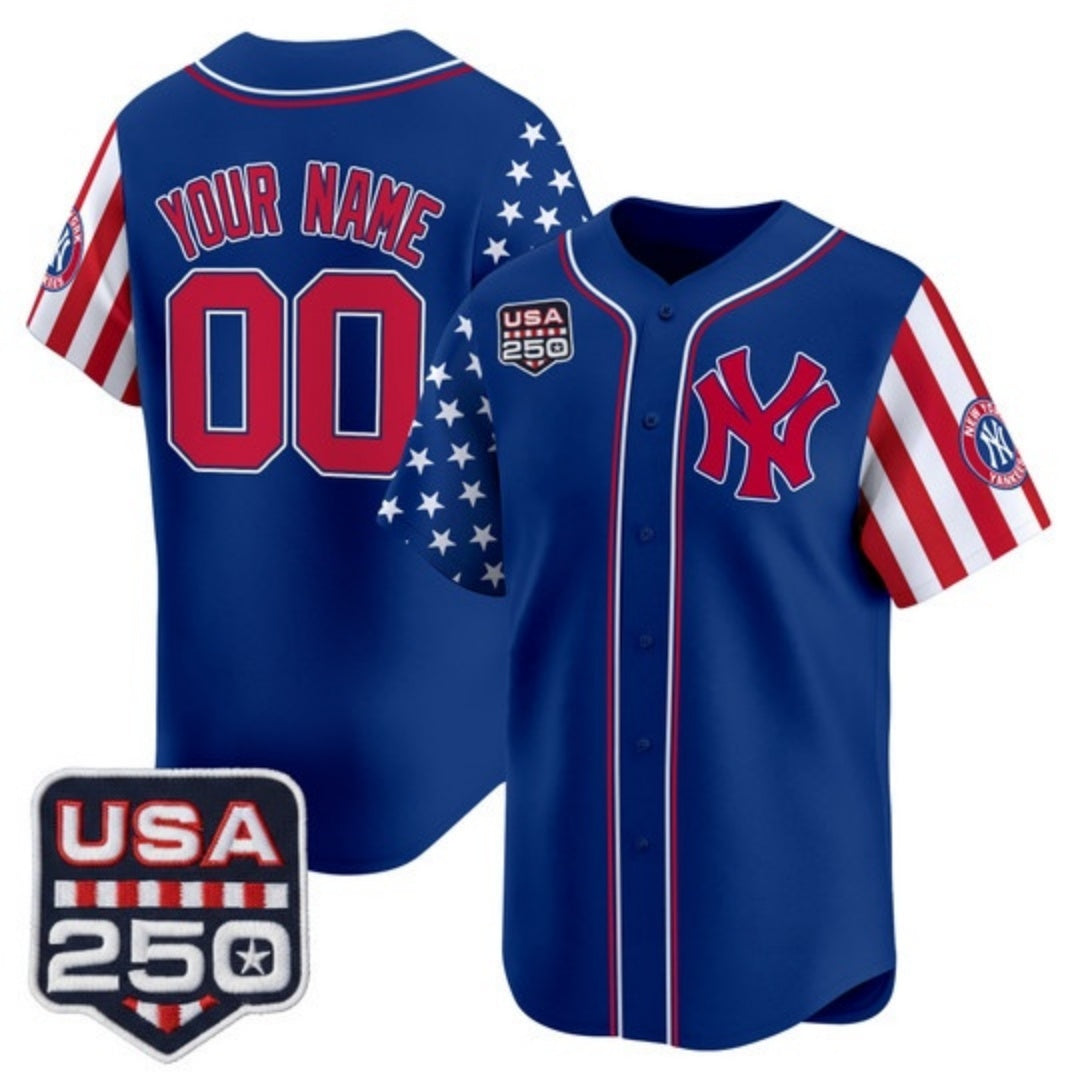 Custom New York Yankees America 250 Edition Vapor Premier Limited Royal MWATKINS Stitched Jerseys