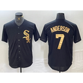 Chicago White Sox #7 Tim Anderson Black Gold MWATKINS Cool Base Stitched Jersey